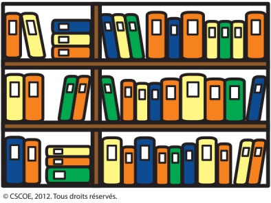 bibliothèque issue des pictogrammes de Parlerpictos