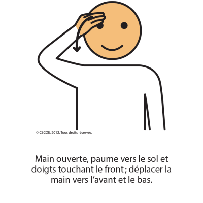 Pictogramme pour dire « bonjour » issue des pictogrammes de Parlerpictos